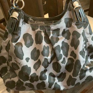 Coach Satchel Black & Grey Leopard (Authentic)